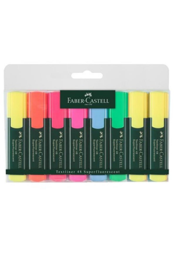 Fosforlu Kalem 8 Li 1 Paket Textliner Canlı Renkler Kesik Uçlu İşaretleme Kalemi Sarı Turuncu Kırmızı Pembe Mavi Yeşil ürün görseli 1