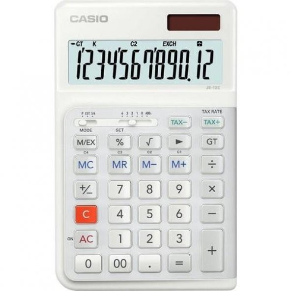 CASIO HESAP MAKINESI M.USTU ERGONOMIK JE-12E-WE ürün görseli 1