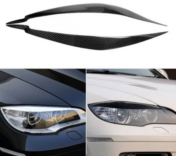 BMW X6 Karbon Fiber Ön Far Kaşı 1 Çift 2008-2015 ürün görseli 1