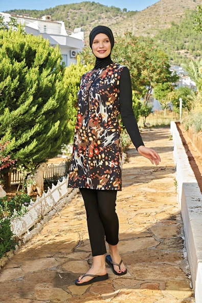 Ruko Maio 23136-12 Kadın 0 Yaka Paraşüt Kumaş Tam Tesettür Mayo ürün görseli 1