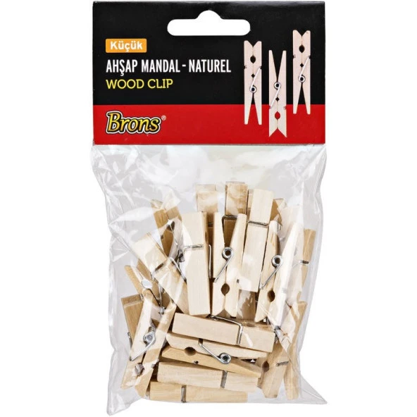 Brons Ahşap Mandal Naturel Küçük BR-906 ürün görseli 1