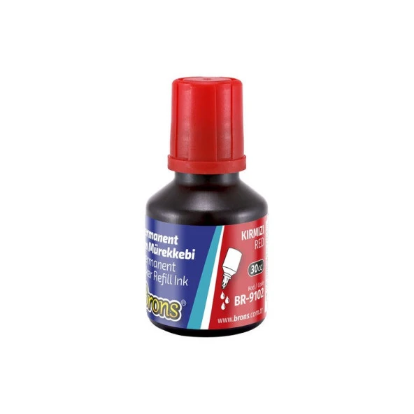 Brons Permanent Marker Mürekkebi 30 cc. Kırmızı ürün görseli 1