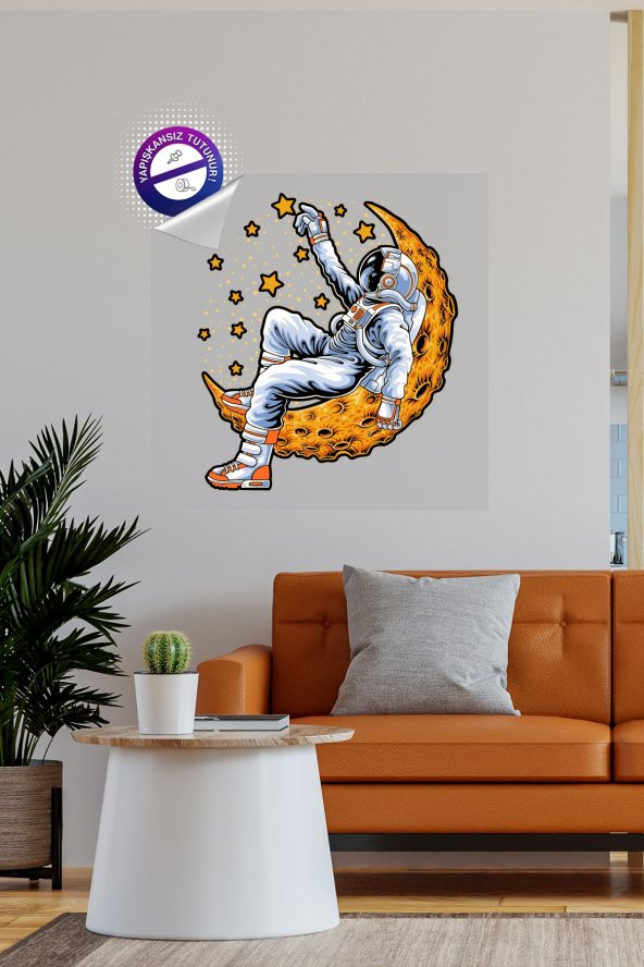Astronotun Düşüşü Akıllı Kağıt Sticker, Yapışkansız Statik Tutunan Akıllı Kağıt, Çocuk Odası Sticker ürün görseli 1