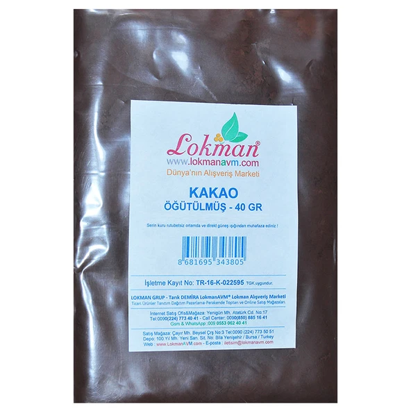 1. Sınıf Öğütülmüş Kakao Tozu 40 Gr Paket - Resim 2
