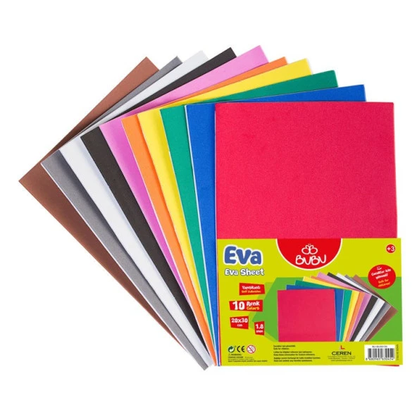 BuBu Yapışkanlı Eva 20x30 cm 10 Renk ürün görseli 1