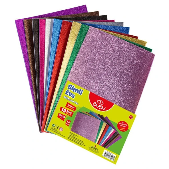 BuBu Simli Yapışkanlı Eva 20x30 cm 10 Renk ürün görseli 1