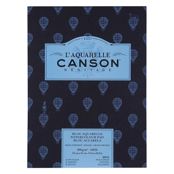 Canson Heritage Sulu Boya Blok 300 gr. 23x31 cm. 12 yp. Kalın Dokulu ürün görseli 1