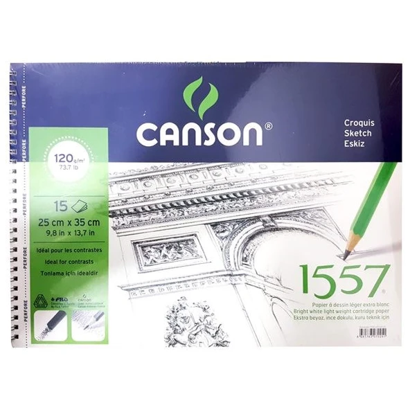 Canson 1557 Resim Ve Çizim Defteri 120 gr. 25x35 cm. 15 Sayfa ürün görseli 1