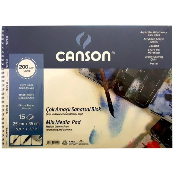 Canson Finface Çok Amaçlı Sanatsal Blok 200 gr. 25x35 cm. 15 Sayfa ürün görseli 1