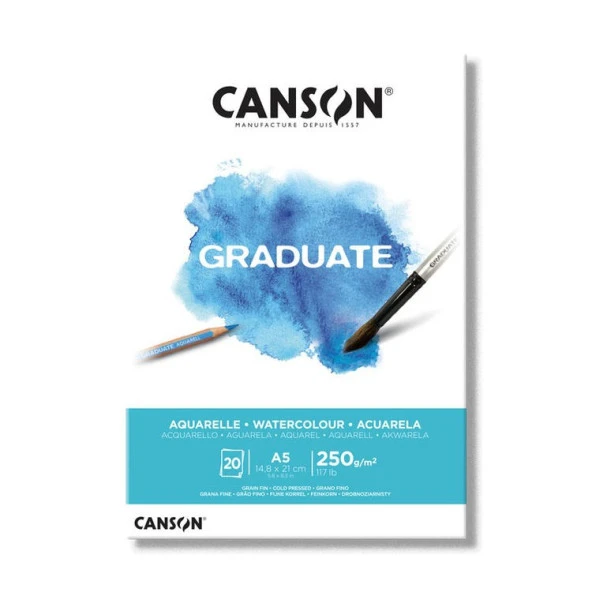 Canson Graduate Watercolour Suluboya Blok 250 gr. A4 20 yp. ürün görseli 1