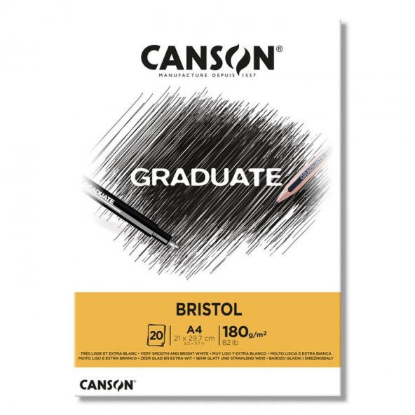 Canson Graduate Bristol Blok 180 gr. A4 20 yp. ürün görseli 1