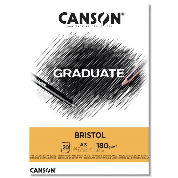 Canson Graduate Bristol Blok 180 gr. A3 20 yp. ürün görseli 1