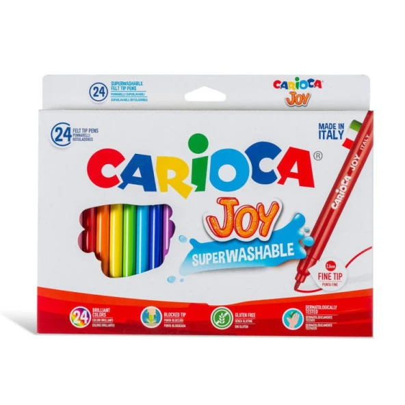 Carioca Joy Süper Yıkanabilir Keçeli Boya Kalemi 24 Renk ürün görseli 1