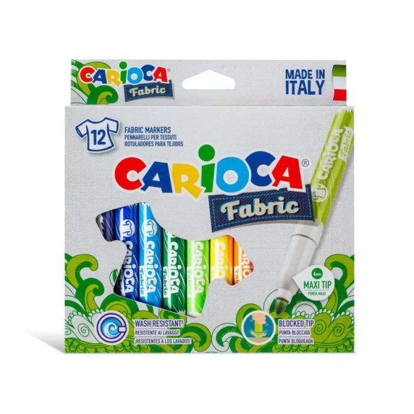 Carioca Cromatex Keçeli Kumaş Boyama Kalemi 12 Renk Maxi ürün görseli 1
