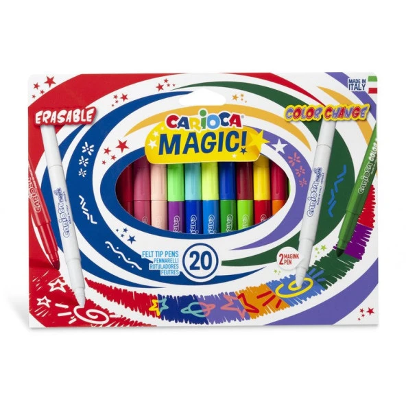 Carioca Magic Silinebilen ve Renk Değiştiren Sihirli Keçeli Boya Kalemi 20li ürün görseli 1