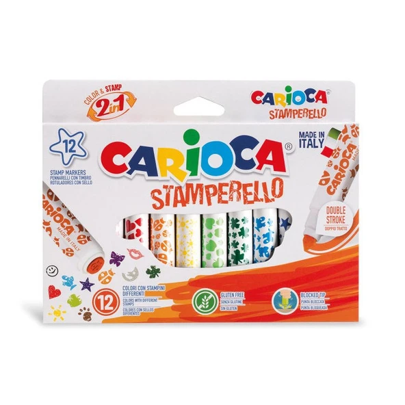Carioca Stamperello Mühürlü Keçeli Boya Kalemi 12li ürün görseli 1