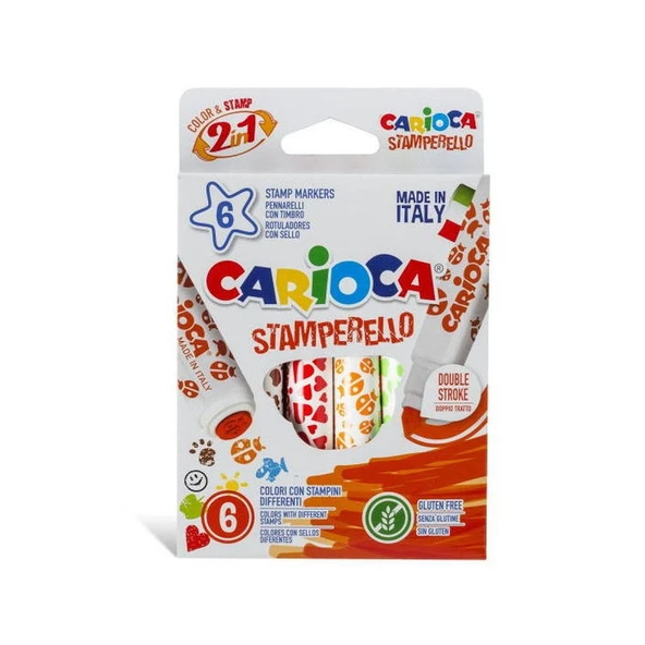 Carioca Stamperello Mühürlü Keçeli Boya Kalemi 6lı ürün görseli 1