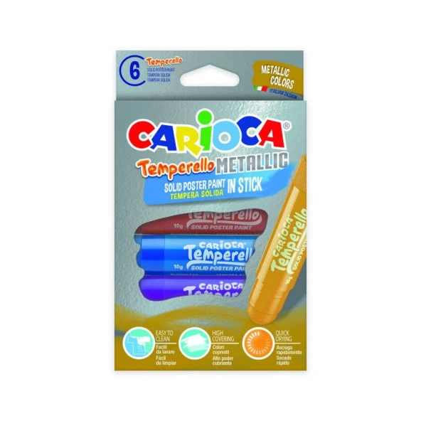 Carioca Temperello Stick Poster Boyama Kalemi Metalik 6 Renk ürün görseli 1