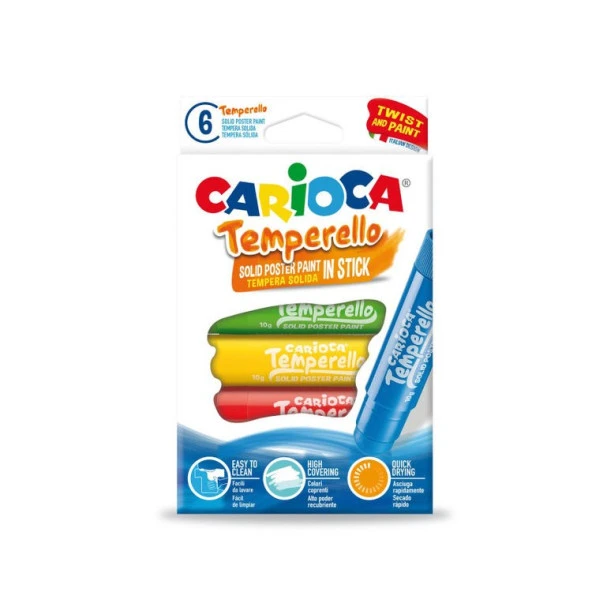 Carioca Temperello Stick Poster Boyama Kalemi 6 Renk ürün görseli 1