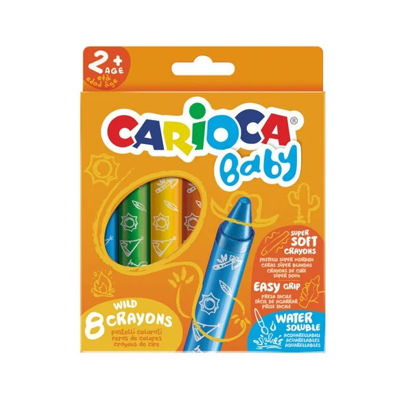 Carioca Baby Wild Crayons Pastel Boya 8 Renk 2+ Yaş ürün görseli 1
