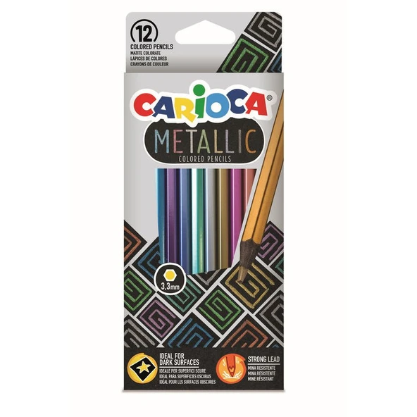Carioca Metalik Kuru Boya 12 Renk ürün görseli 1