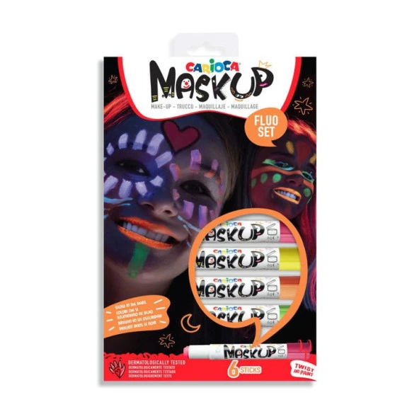 Carioca Yüz Boyası 6 gr. 6 Renk NEON ürün görseli 1