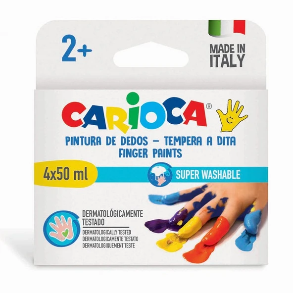 Carioca Baby Yıkanabilir Parmak Boyası 4 Renk x 50 ml. 2+ Yaş ürün görseli 1