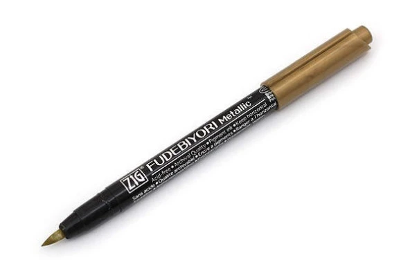 Zig Fudebiyori Metallic Brush Pen Yaldızlı Fırça Uçlu Marker Kalem GOLD ürün görseli 1