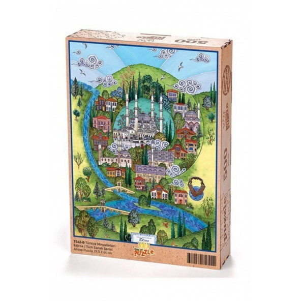 TÜRKİYE MİNYATÜRLERİ EDİRNE 500 PARÇA AHŞAP PUZZLE ürün görseli 1