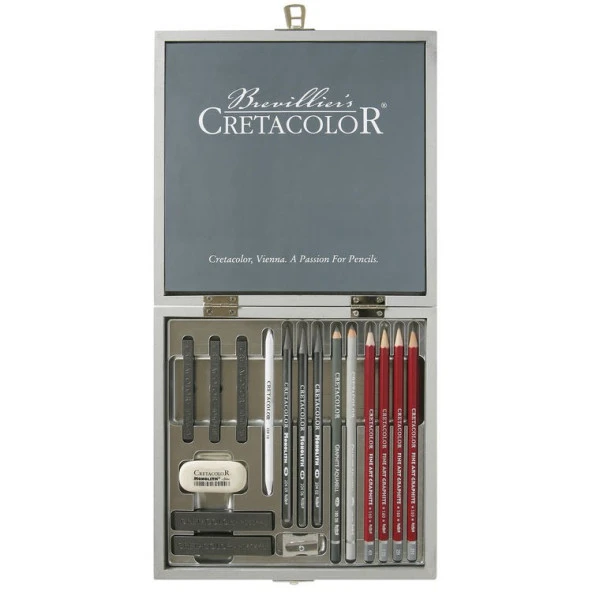 Cretacolor Silver Box Ahşap Kutulu Profesyonel Çizim Seti 17 Parça (400 17) ürün görseli 1