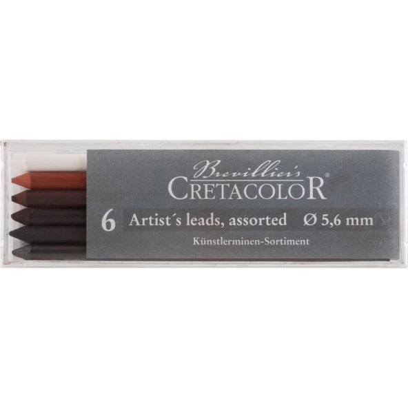 Cretacolor Artists Leads Karışık Set 5,6 mm Portmin Kalem Ucu 6lı Kutu (264 00) ürün görseli 1