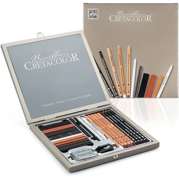 Cretacolor Passıon Box Ahşap Kutulu Profesyonel Çizim Seti 25 Parça (400 41) ürün görseli 1