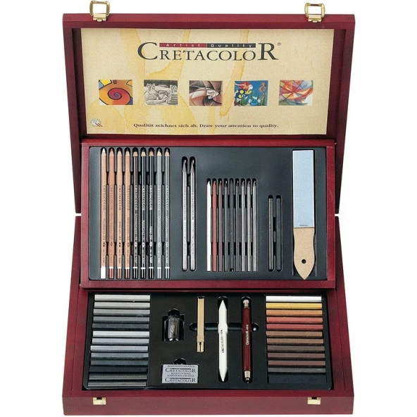 Cretacolor Selection Ahşap Kutulu Profesyonel Resim ve Çizim Seti (400 60) ürün görseli 1