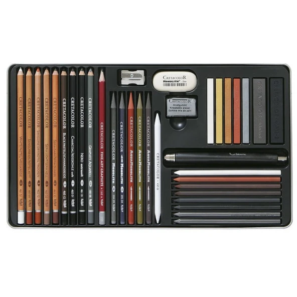 Cretacolor Ultimo Drawing Set  Profesyonel Çizim Seti 35 Parça Metal Kutu (400 57) ürün görseli 1