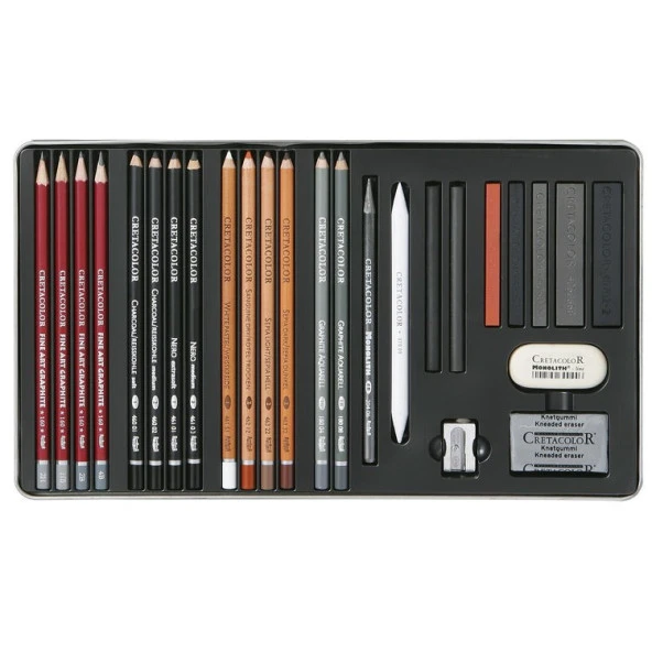 Cretacolor Teachers Choice Advanced Drawing Set Profesyonel Çizim Seti 27 Parça Metal Kutu (400 42) ürün görseli 1