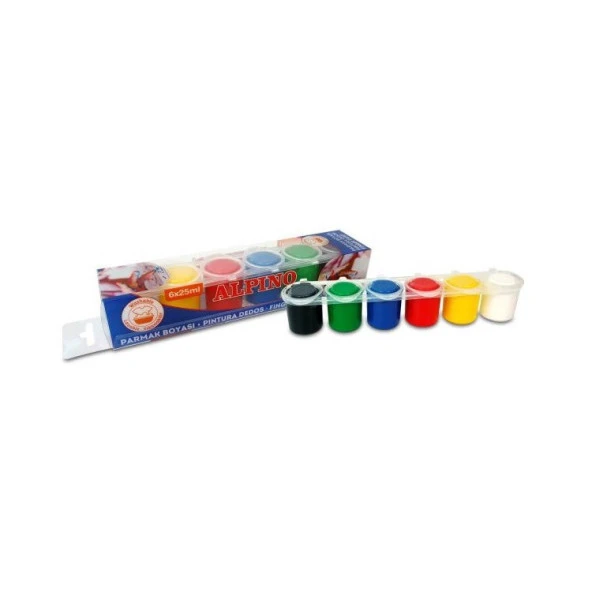 Alpino Parmak Boyası 6 Renk x 25 ml ürün görseli 1