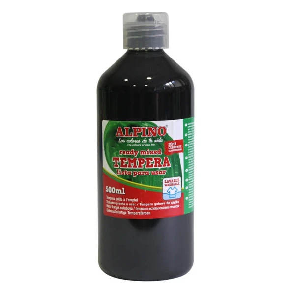 Alpino Tempera (Yıkanabilir) Boya 250 ml. SİYAH ürün görseli 1