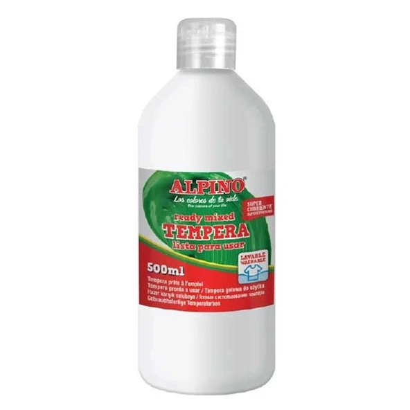 Alpino Tempera (Yıkanabilir) Boya 500 ml. BEYAZ ürün görseli 1