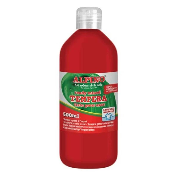 Alpino Tempera (Yıkanabilir) Boya 500 ml. KIRMIZI ürün görseli 1