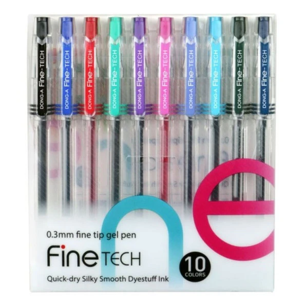 Dong-A Fine-Tech 0.3 mm. İğne Uçlu Kalem 10 Renk Set ürün görseli 1