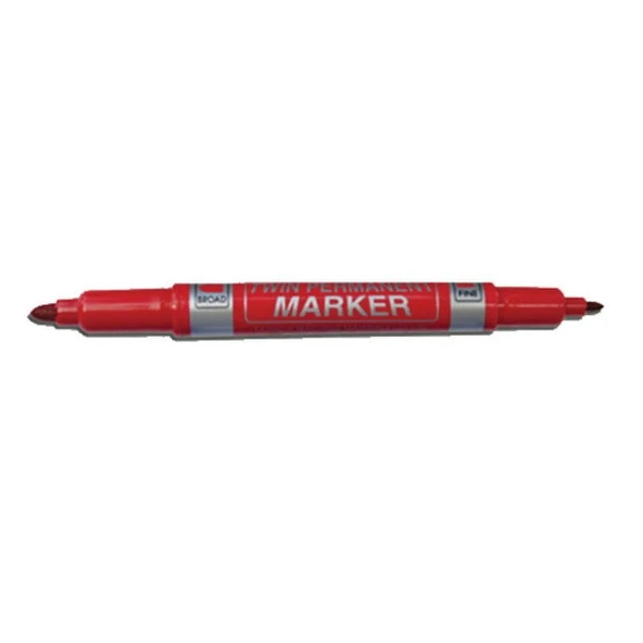 Dong-A Twin Permanent Marker Çift Uçlu Asetat Kalemi Kırmızı ürün görseli 1