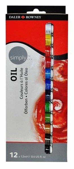 Daler-Rowney Simply Oil Set 12 Renk x 12 ml. Yağlı Boya ürün görseli 1