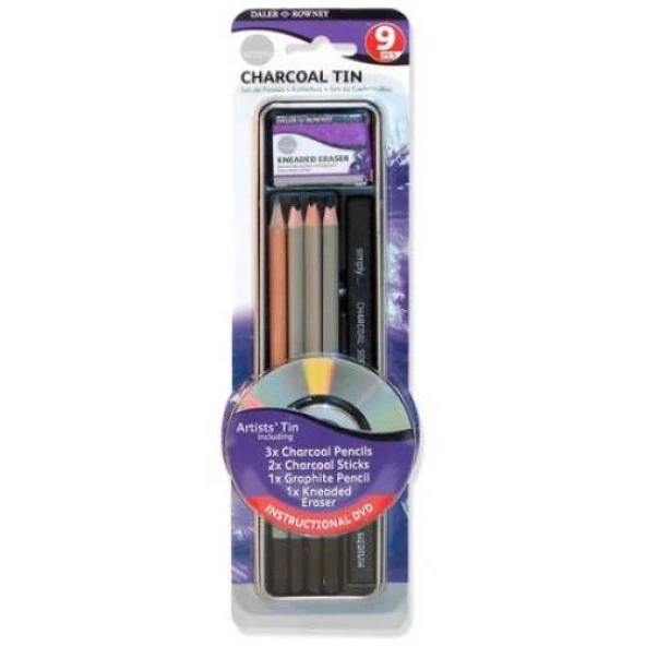 Daler Rowney Charcoal Tin Set 8 Parça Kömür Seti ürün görseli 1