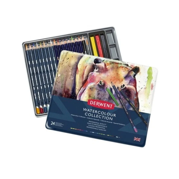 Derwent Watercolour Collection 24lü Metal Kutu ürün görseli 1