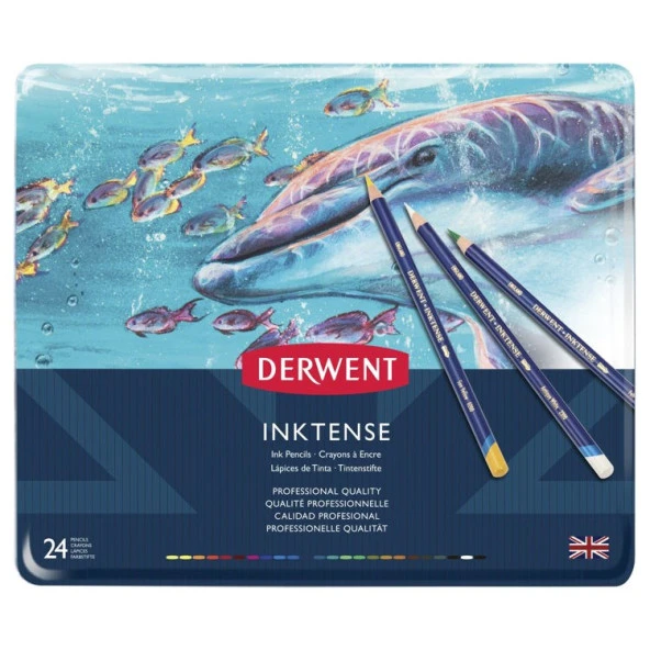 Derwent Inktense Mürekkep Etkili Aquarel Boya Kalemi 24lü Teneke Kutu ürün görseli 1