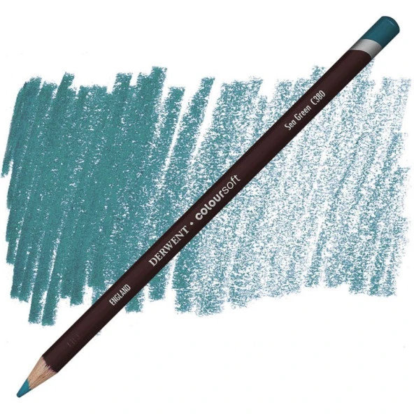 Derwent Coloursoft Pencil Yumuşak Kuruboya Kalemi C380 Sea Green ürün görseli 1