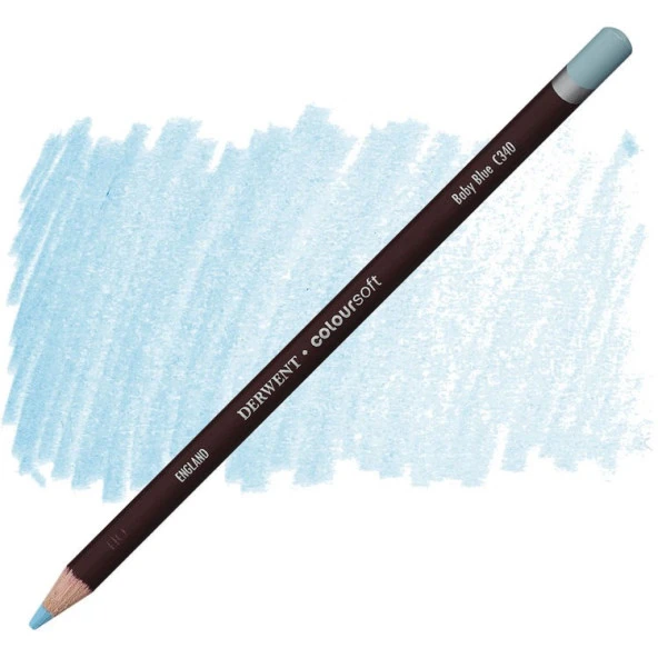 Derwent Coloursoft Pencil Yumuşak Kuruboya Kalemi C340 Baby Blue ürün görseli 1
