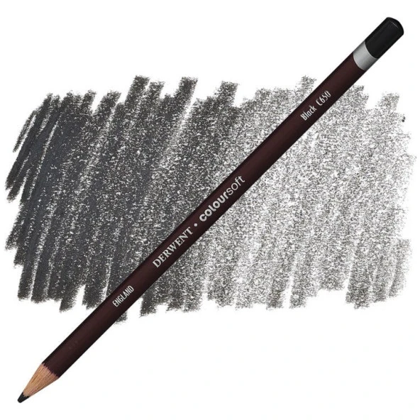 Derwent Coloursoft Pencil Yumuşak Kuruboya Kalemi C650 Black ürün görseli 1