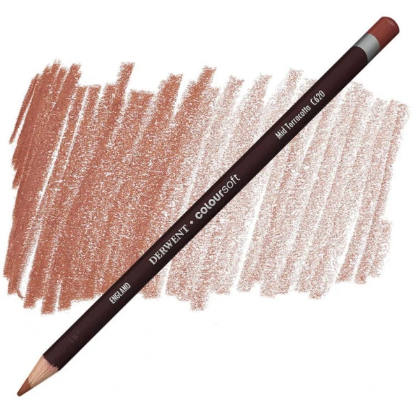 Derwent Coloursoft Pencil Yumuşak Kuruboya Kalemi C620 Mid Terracotta ürün görseli 1