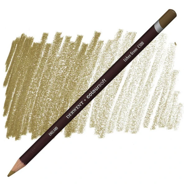 Derwent Coloursoft Pencil Yumuşak Kuruboya Kalemi C500 Lichen Green ürün görseli 1